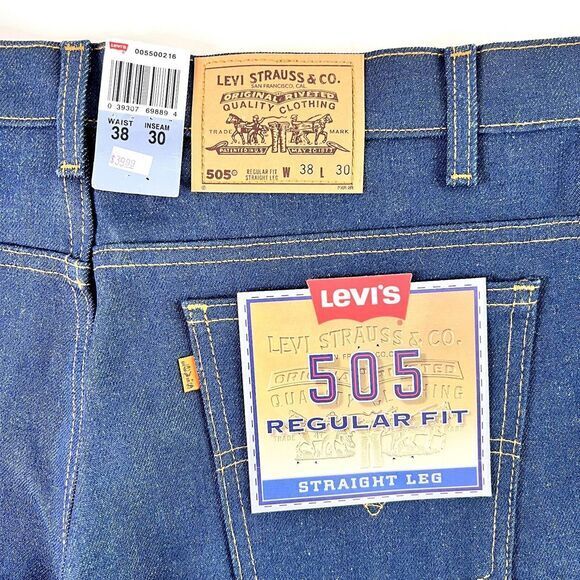 Vintage‎ Mens Levi's 505 38 X 30 1997 Dead Stock USA Y2K 90s - Picture 6 of 16